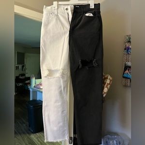 Black & white jeans